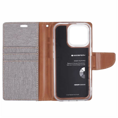 MERCURY GOOSPERY For iPhone 16 Pro Case Canvas Texture Leather Wallet Phone Cover