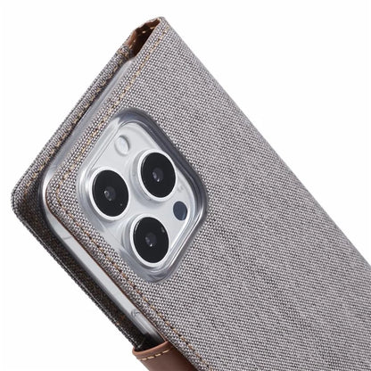 MERCURY GOOSPERY For iPhone 16 Pro Case Canvas Texture Leather Wallet Phone Cover