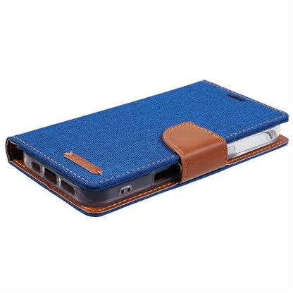 MERCURY GOOSPERY For iPhone 16 Pro Case Canvas Texture Leather Wallet Phone Cover