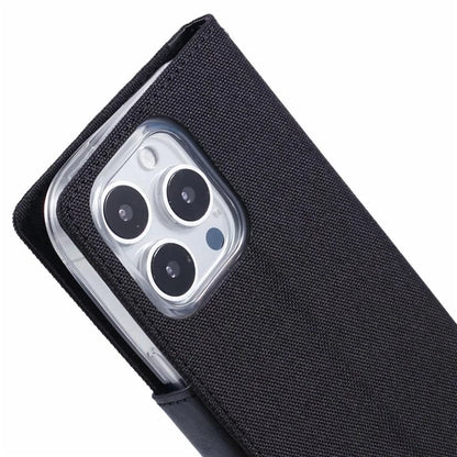MERCURY GOOSPERY For iPhone 16 Pro Case Canvas Texture Leather Wallet Phone Cover