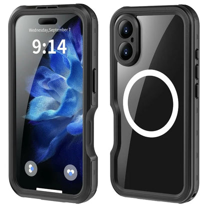 REDPEPPER D-UP Series For iPhone 16 Case IP68 Waterproof Clear Back Panel Phone Cover Compatible with MagSafe