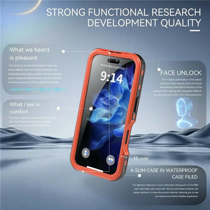 REDPEPPER D-UP Series For iPhone 16 Case IP68 Waterproof Clear Back Panel Phone Cover Compatible with MagSafe