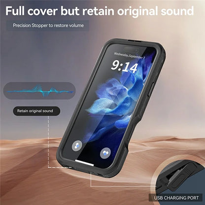 REDPEPPER D-UP Series For iPhone 16 Pro Max Case IP68 Waterproof Clear Back Panel Phone Cover Compatible with MagSafe