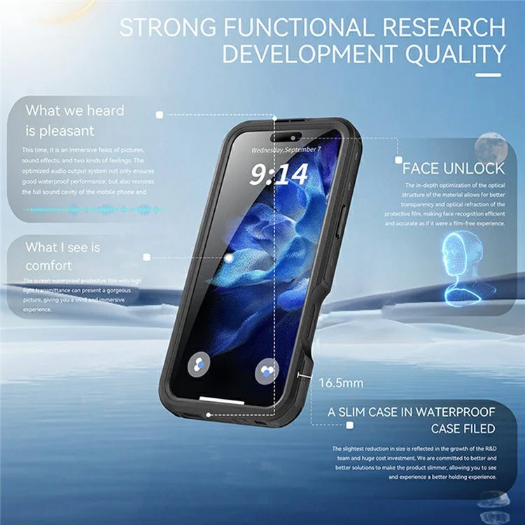 REDPEPPER D-UP Series For iPhone 16 Pro Max Case IP68 Waterproof Clear Back Panel Phone Cover Compatible with MagSafe