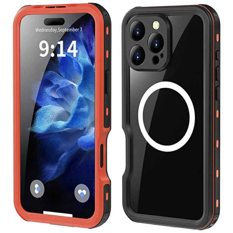REDPEPPER D-UP Series For iPhone 16 Pro Max Case IP68 Waterproof Clear Back Panel Phone Cover Compatible with MagSafe