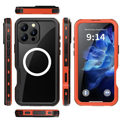 REDPEPPER D-UP Series For iPhone 16 Pro Max Case IP68 Waterproof Clear Back Panel Phone Cover Compatible with MagSafe