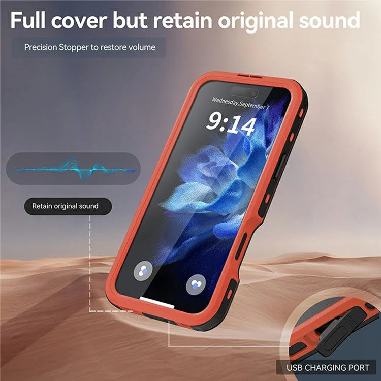 REDPEPPER D-UP Series For iPhone 16 Pro Max Case IP68 Waterproof Clear Back Panel Phone Cover Compatible with MagSafe