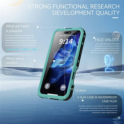 REDPEPPER D-UP Series For iPhone 16 Pro Max Case IP68 Waterproof Clear Back Panel Phone Cover Compatible with MagSafe