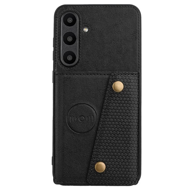 For Samsung Galaxy S24 FE Case Card Slots Kickstand Leather+TPU Phone Cover