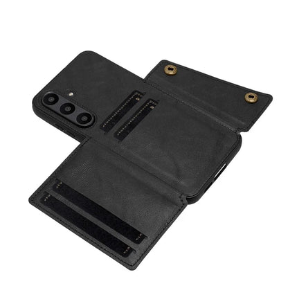 For Samsung Galaxy S24 FE Case Card Slots Kickstand Leather+TPU Phone Cover