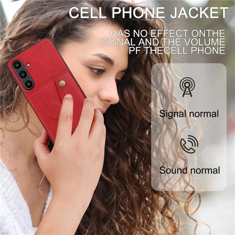 For Samsung Galaxy S24 FE Case Card Slots Kickstand Leather+TPU Phone Cover