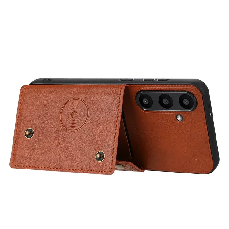 For Samsung Galaxy S24 FE Case Card Slots Kickstand Leather+TPU Phone Cover