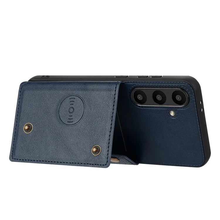 For Samsung Galaxy S24 FE Case Card Slots Kickstand Leather+TPU Phone Cover