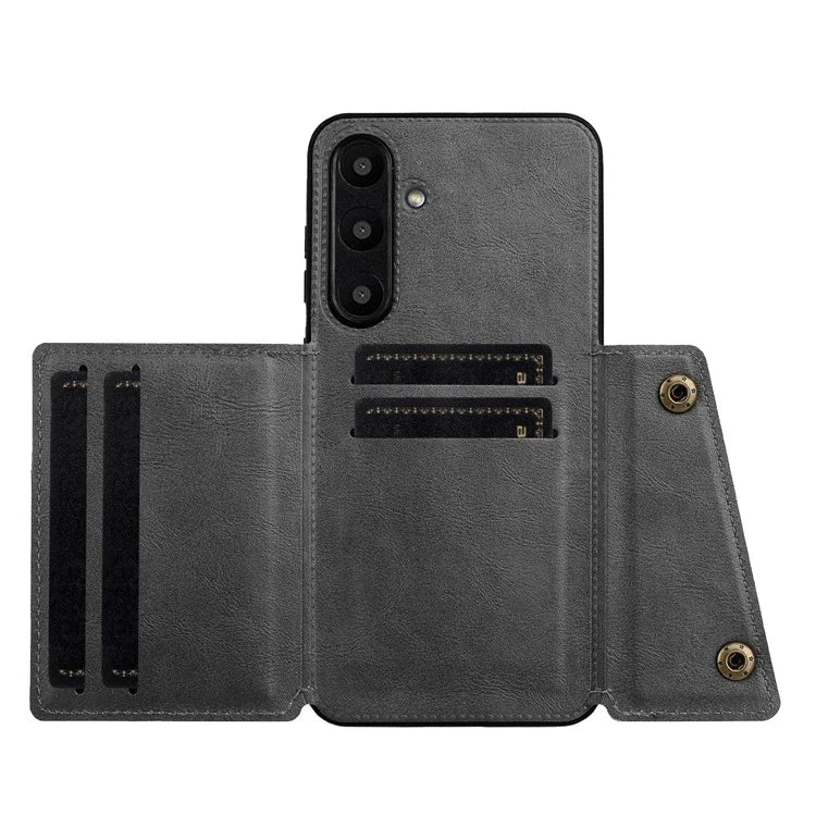 For Samsung Galaxy S24 FE Case Card Slots Kickstand Leather+TPU Phone Cover