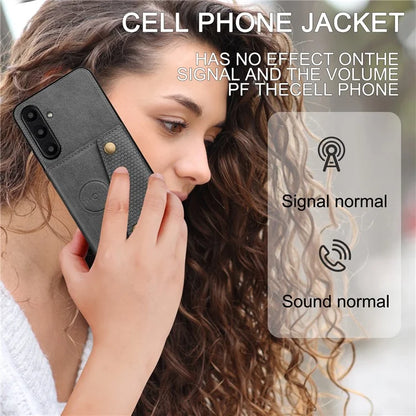 For Samsung Galaxy S24 FE Case Card Slots Kickstand Leather+TPU Phone Cover