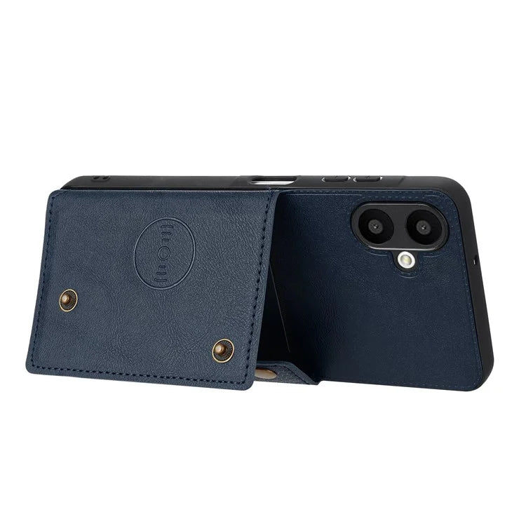 For Samsung Galaxy A06 Case Card Slots Kickstand Leather+TPU Phone Cover