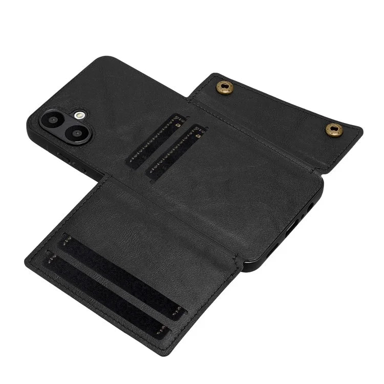 For Samsung Galaxy A06 Case Card Slots Kickstand Leather+TPU Phone Cover