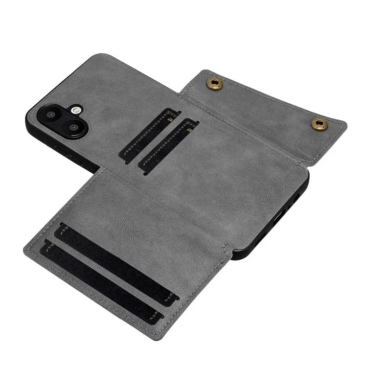 For Samsung Galaxy A06 Case Card Slots Kickstand Leather+TPU Phone Cover