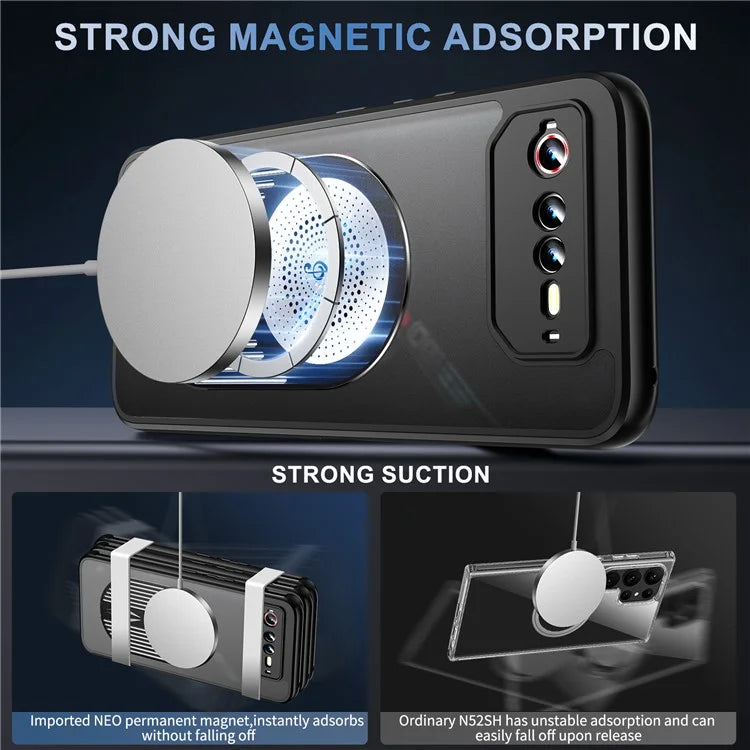 For Asus ROG Phone 6 5G / Phone 6 Pro 5G / Phone 6D 5G Magnetic Case Heat Dissipation Aromatherapy Kickstand Silicone+PC Phone Cover