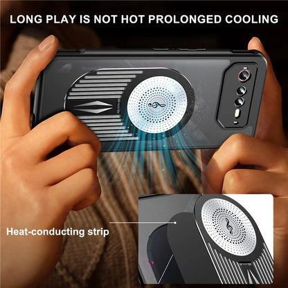 For Asus ROG Phone 6 5G / Phone 6 Pro 5G / Phone 6D 5G Magnetic Case Heat Dissipation Aromatherapy Kickstand Silicone+PC Phone Cover