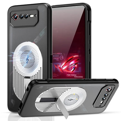 For Asus ROG Phone 6 5G / Phone 6 Pro 5G / Phone 6D 5G Magnetic Case Heat Dissipation Aromatherapy Kickstand Silicone+PC Phone Cover