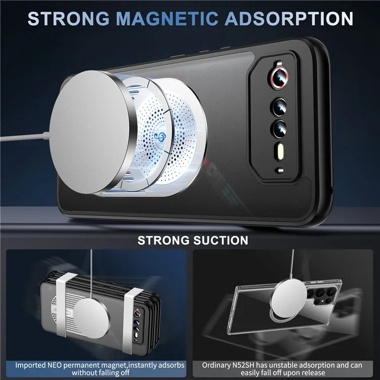For Asus ROG Phone 6 5G / Phone 6 Pro 5G / Phone 6D 5G Magnetic Case Heat Dissipation Aromatherapy Kickstand Silicone+PC Phone Cover
