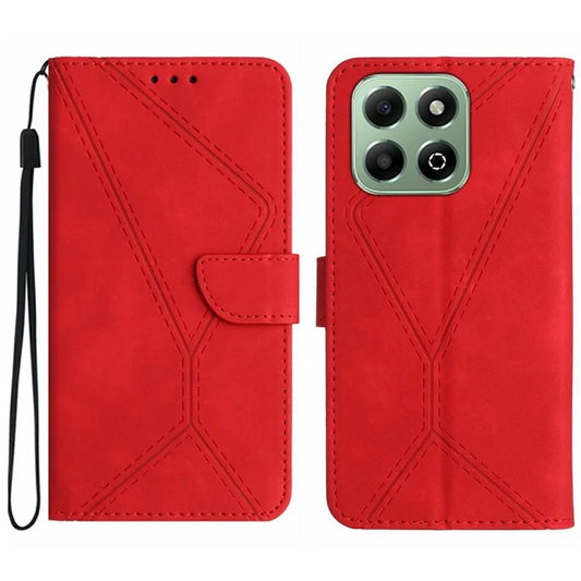 HT05 For Honor 200 Smart 5G Case Skin-Touch Lines PU Leather Flip Phone Cover
