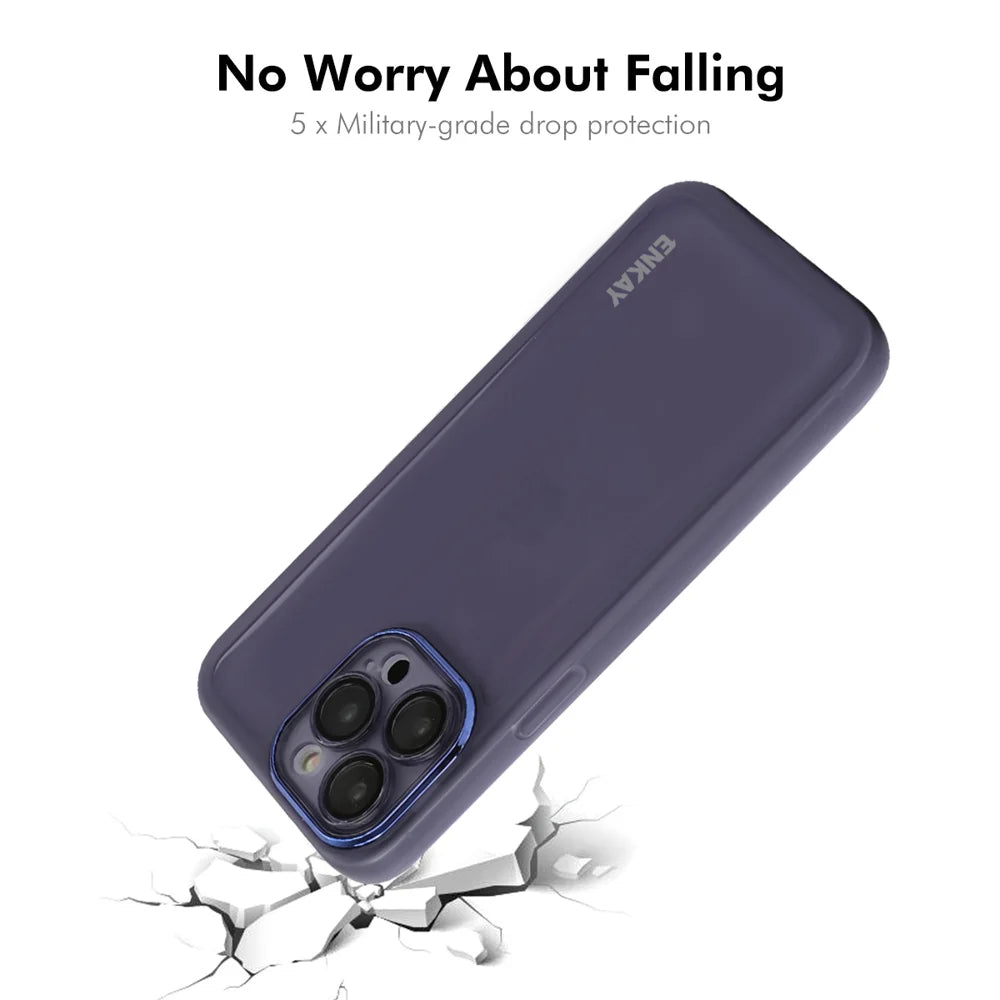 For iPhone 16 Pro Max ENKAY HAT PRINCE Case Matte TPU Phone Cover with Lens Film