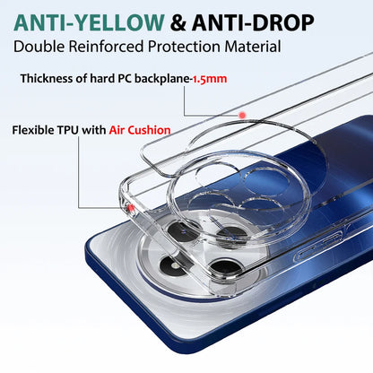 For Xiaomi Redmi 14C 4G Clear Phone Case TPU+Acrylic Shockproof Phone Back Cover - Transparent