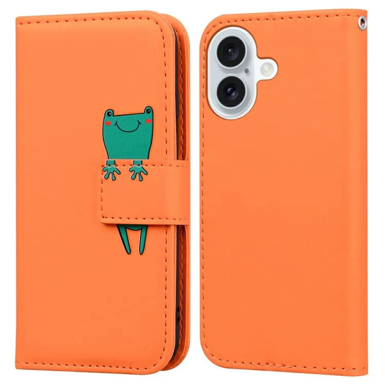 For iPhone 16 Plus Case Cartoon Pattern Wallet Leather Phone Cover