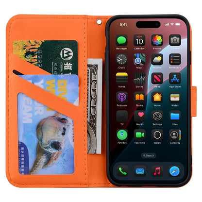 For iPhone 16 Plus Case Cartoon Pattern Wallet Leather Phone Cover
