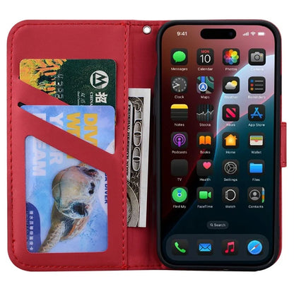 For iPhone 16 Plus Case Cartoon Pattern Wallet Leather Phone Cover