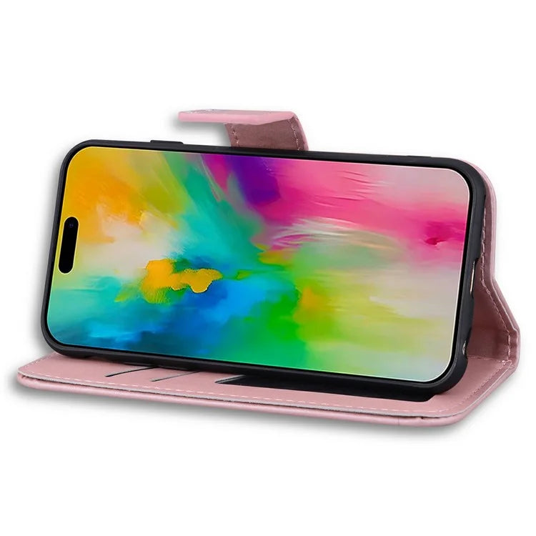 For iPhone 16 Pro Case Cartoon Pattern Wallet Leather Phone Cover