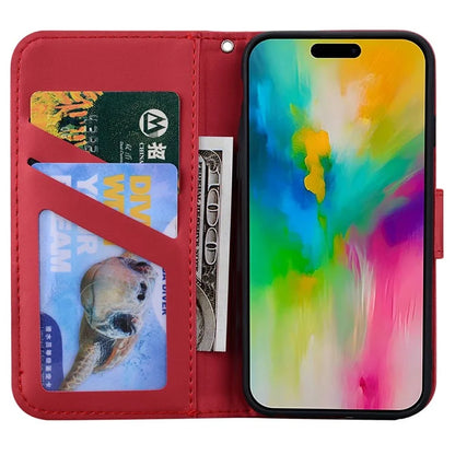 For iPhone 16 Pro Max Case Cartoon Pattern Wallet Leather Phone Cover
