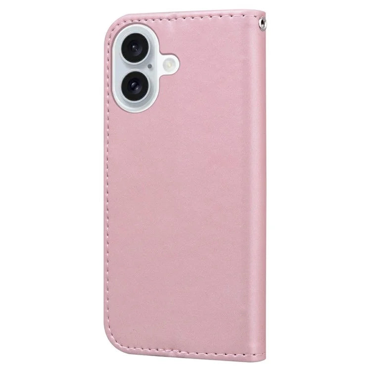 For iPhone 16 Case Cartoon Pattern Wallet Leather Phone Cover