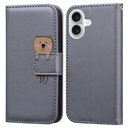 For iPhone 16 Case Cartoon Pattern Wallet Leather Phone Cover