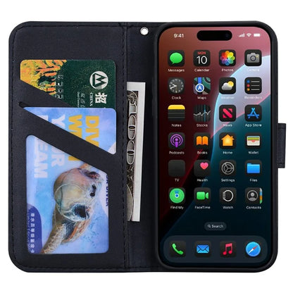 For iPhone 16 Case Cartoon Pattern Wallet Leather Phone Cover