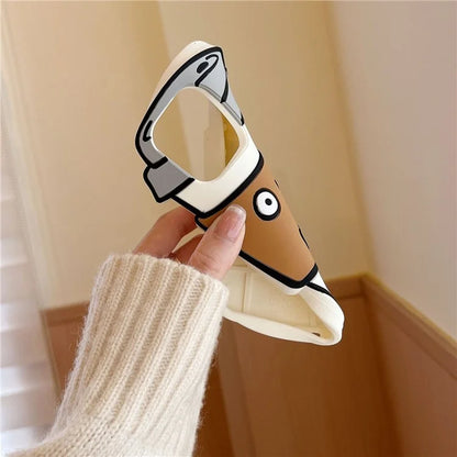 For iPhone 16 Pro Case Funny 3D Coffee Cup Design Silicone Phone Cover