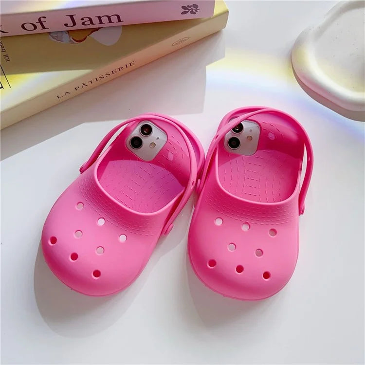 For iPhone 15 Case Cute Sandal-Shaped Design Silicone Phone Cover
