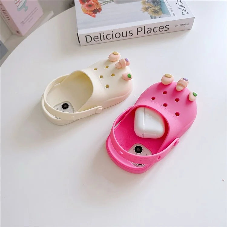For iPhone 15 Case Cute Sandal-Shaped Design Silicone Phone Cover
