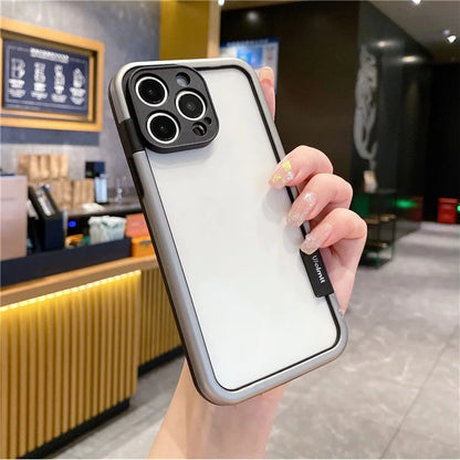 WOLMTT For iPhone 16 Pro Case Colorful Frame Soft TPU Clear Phone Cover