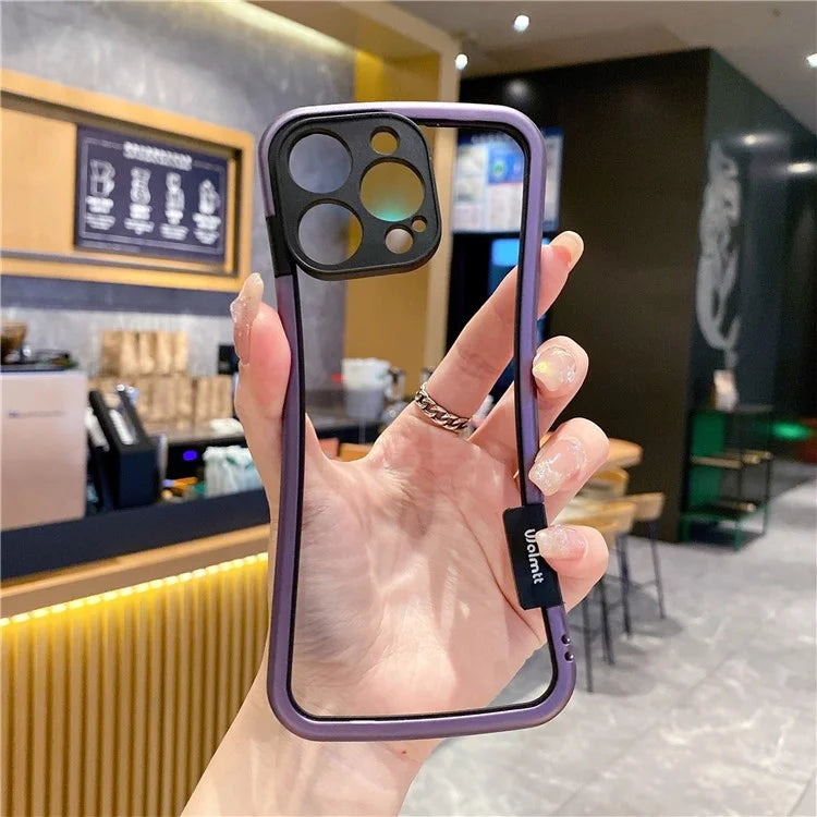 WOLMTT For iPhone 16 Pro Case Colorful Frame Soft TPU Clear Phone Cover