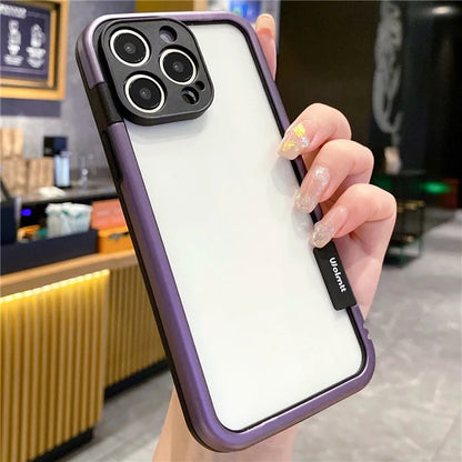 WOLMTT For iPhone 16 Pro Case Colorful Frame Soft TPU Clear Phone Cover