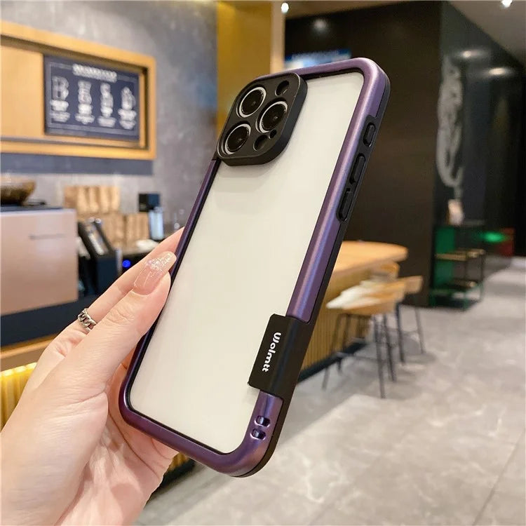 WOLMTT For iPhone 16 Pro Case Colorful Frame Soft TPU Clear Phone Cover