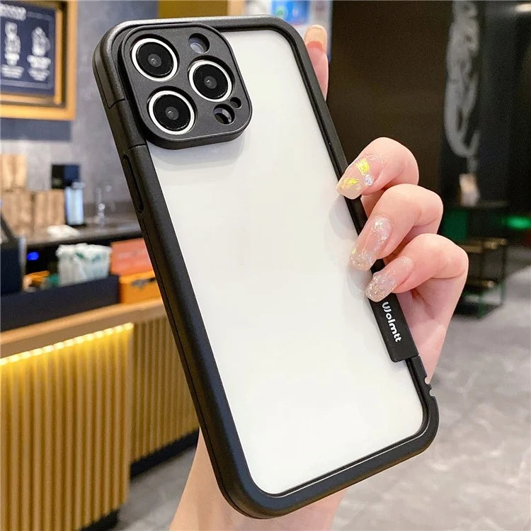 WOLMTT For iPhone 16 Pro Case Colorful Frame Soft TPU Clear Phone Cover