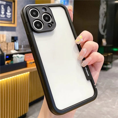 WOLMTT For iPhone 16 Pro Case Colorful Frame Soft TPU Clear Phone Cover