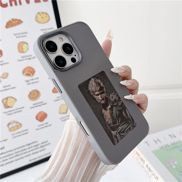 For iPhone 16 Pro Max E Ink Phone Cover 4-Color Display Pattern Customized Case