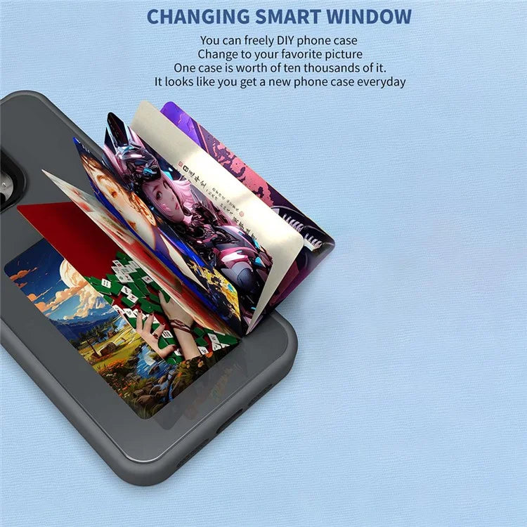 For iPhone 16 Pro Max E Ink Phone Cover 4-Color Display Pattern Customized Case