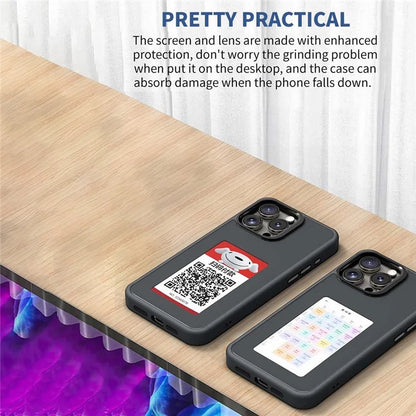 For iPhone 16 Pro Max E Ink Phone Cover 4-Color Display Pattern Customized Case