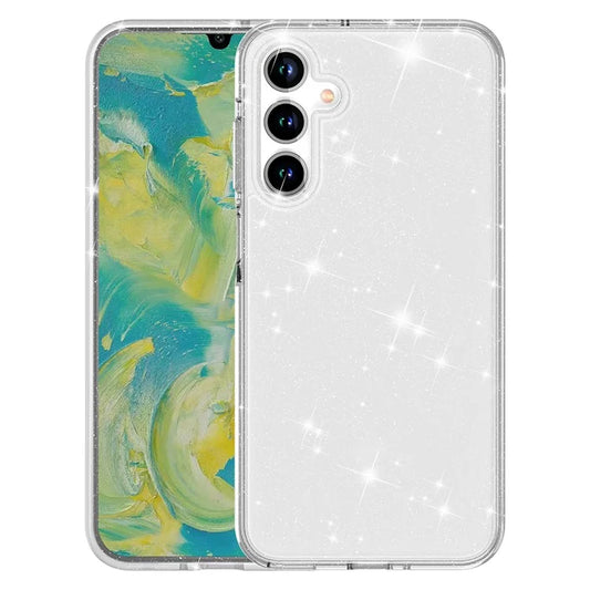 For Samsung Galaxy A16 5G Case TPU+PC Glitter Transparent Phone Cover - Sparkly Glitter White